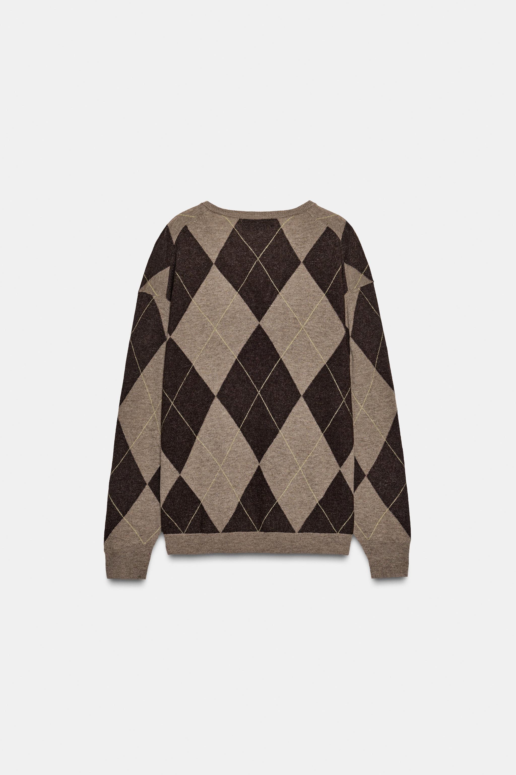 100% WOOL DIAMOND JUMPER